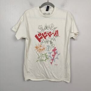 Popkiller Los Angeles Graphic T-Shirt Mens Medium‎ Cream Anime Cotton Crewneck